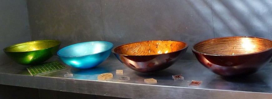 Lavabi in vetro da appoggio fatti a mano - MOSAIX.IT