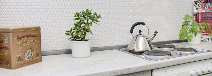 mosaico esagonale bianco