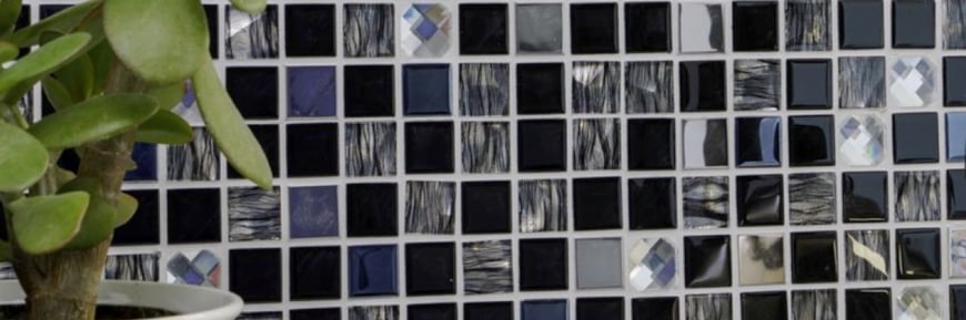 Mosaico adesivo in Vetro Cristallo Black