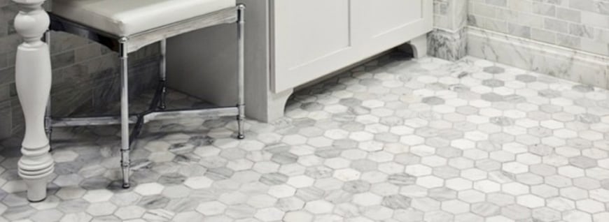 mosaico esagonale bianco