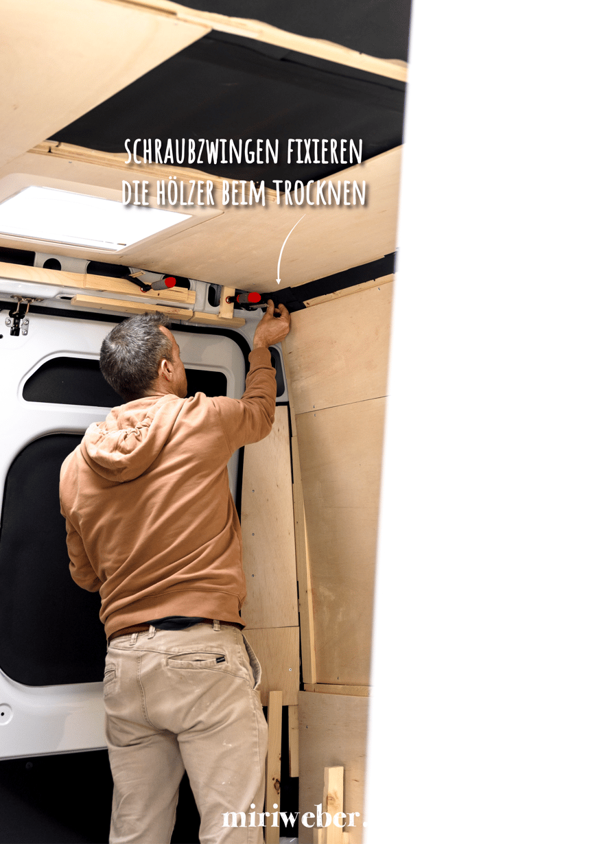 Van Ausbau, Lieferwagen Ausbau, Van, Lieferwagen, Citroen Jumper, drei Personen, Bike, Bike Garage,  epicply Holz, epicply, Schweiz, Familie, einfach, Liste, praktisch, platzoptimiert, Kosten, Zeit