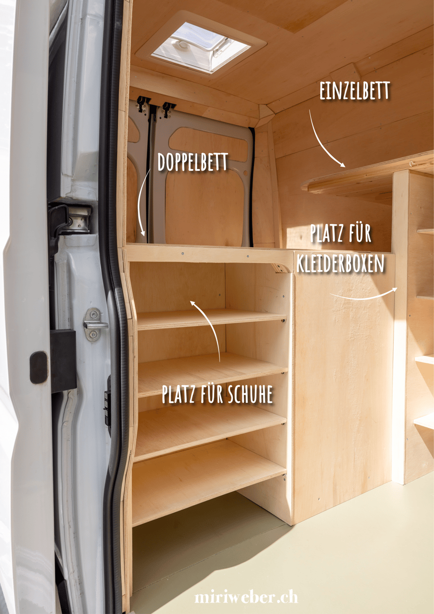 Rabatt Code epicply, Van Ausbau, Lieferwagen Ausbau, Van, Lieferwagen, Citroen Jumper, drei Personen, Bike, Bike Garage,  epicply Holz, epicply, Schweiz, Familie, einfach, Liste, praktisch, platzoptimiert, Kosten, Zeit