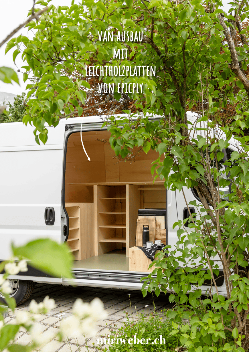 Rabatt Code epicply, Van Ausbau, Lieferwagen Ausbau, Van, Lieferwagen, Citroen Jumper, drei Personen, Bike, Bike Garage,  epicply Holz, epicply, Schweiz, Familie, einfach, Liste, praktisch, platzoptimiert, Kosten, Zeit