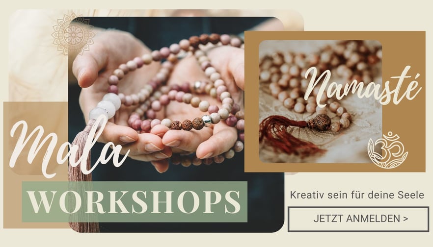 Neue Workshopdaten für die Mala Workshops in Hinwil bei Zürich (Schweiz). Deine Mala selber machen! Lass dich von der Spiritualiät leiten. Ob als Schmuckstück oder in deiner Yogastunde zum rezitieren deines Mantra, sie wird dich auf deinem Weg begleiten.