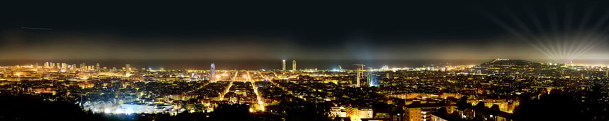 PROPORCIÓN 1:3 _ Espectacular panorámica de Barcelona de noche "Gigantografía". Foto N_297