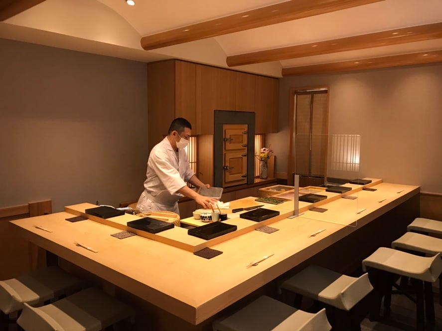 桧一枚板カウンター