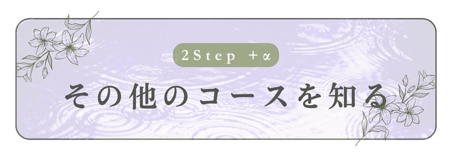 ステップ２＋α　その他のコースを知る/札幌 女性用風俗 雨はしずかに