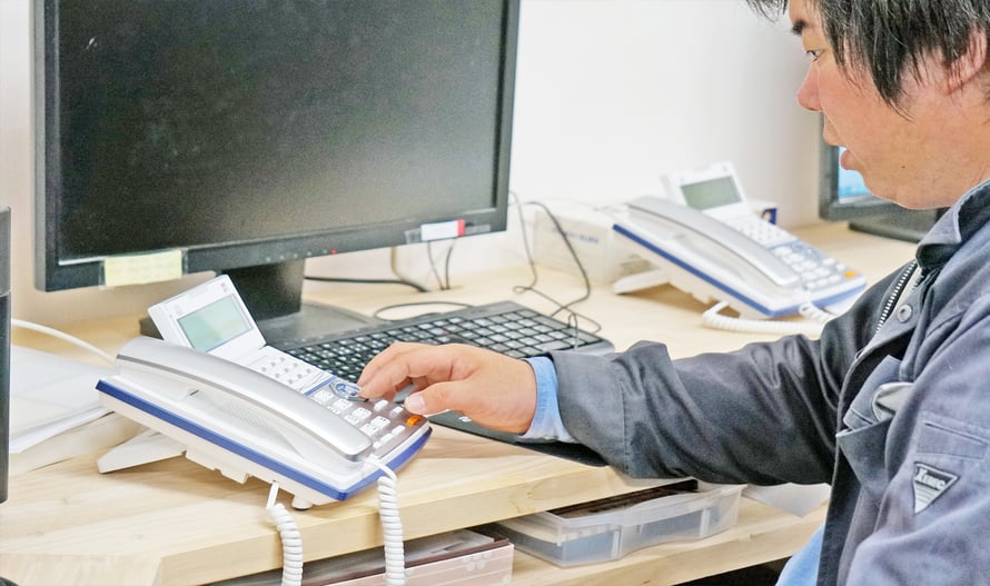 ビジネスホン電話機の工事の紹介ページの画像です。