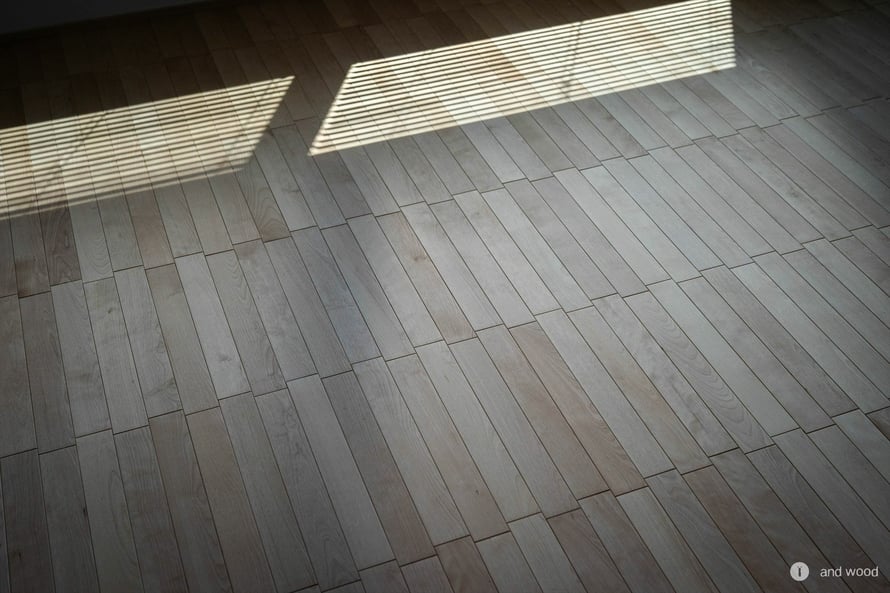 バーチ ヘリンボーン アアルト 無垢 フローリング 施工例 andwood アンドウッド 1