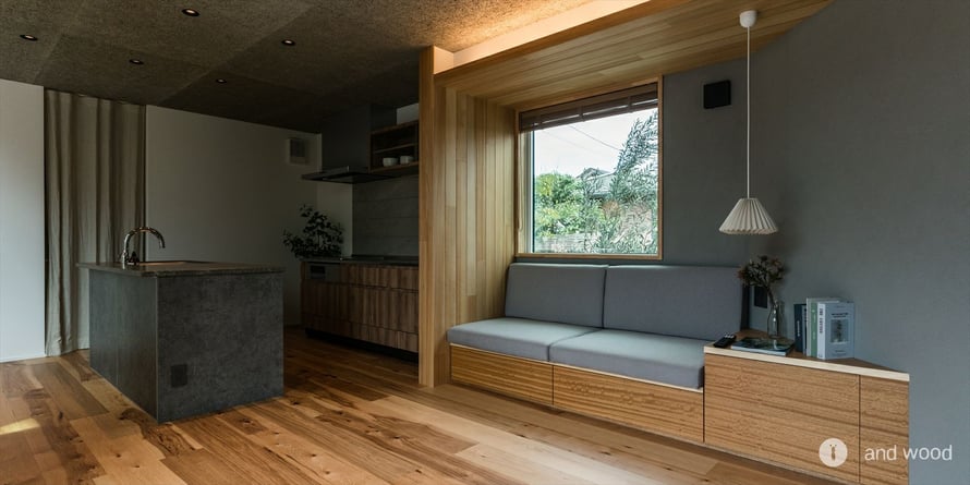 ヒッコリー ピーカン フローリング 幅広 プライウッド 新築 施工例 andwood アンドウッド 1