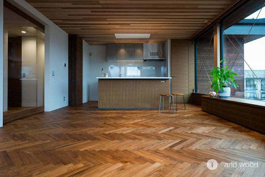 チーク ヘリンボーン アンドウッド andwood 施工事例 新発田