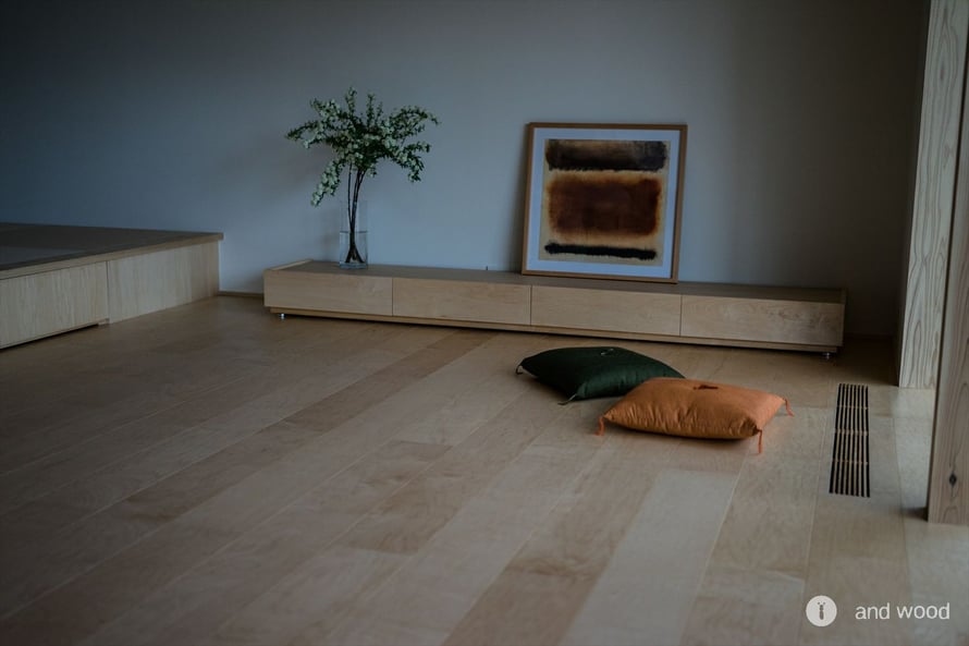 メープル プライウッド フローリング 幅広 施工例 新築戸建 アンドウッド andwood オーガニックスタジオ 1