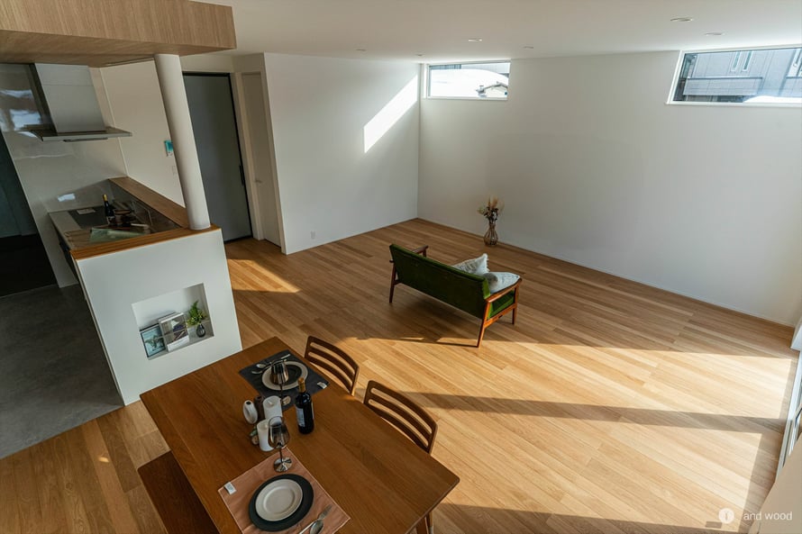 オーク ミズナラ 90幅 幅細 ナチュラル フローリング レンガ張 新築戸建て アンドウッド andwood 1