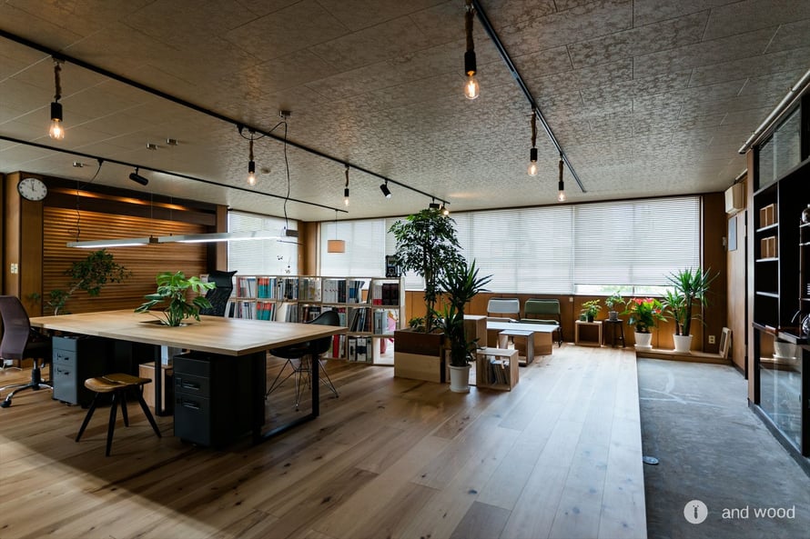 ヒッコリー ピーカン フローリング 施工例 andwood アンドウッド Livon舎 1