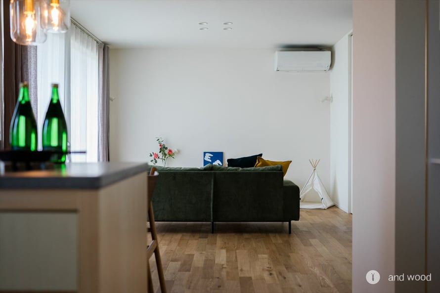 オーク プライウッド フローリング 羽目板 乱尺 90 120 190 アンドウッド andwood 施工例