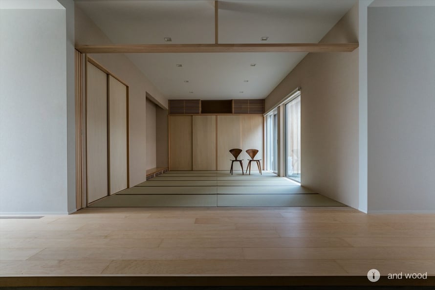 メープル プライウッド 和モダン フローリング 幅広 施工例 新築戸建 アンドウッド andwood 1