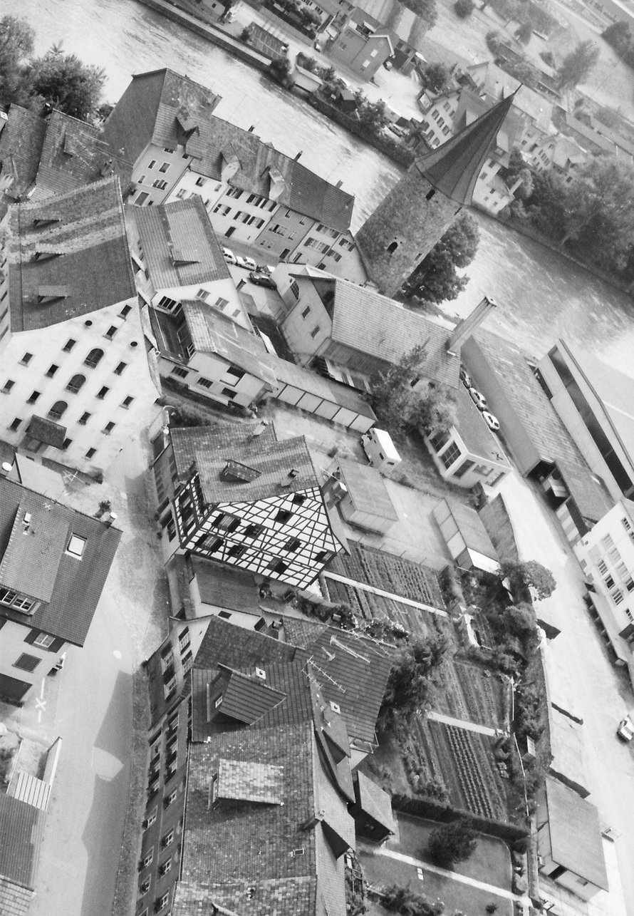 Blick auf die Unterstadt vom Kirchturm der Klosterkirche von 1981 