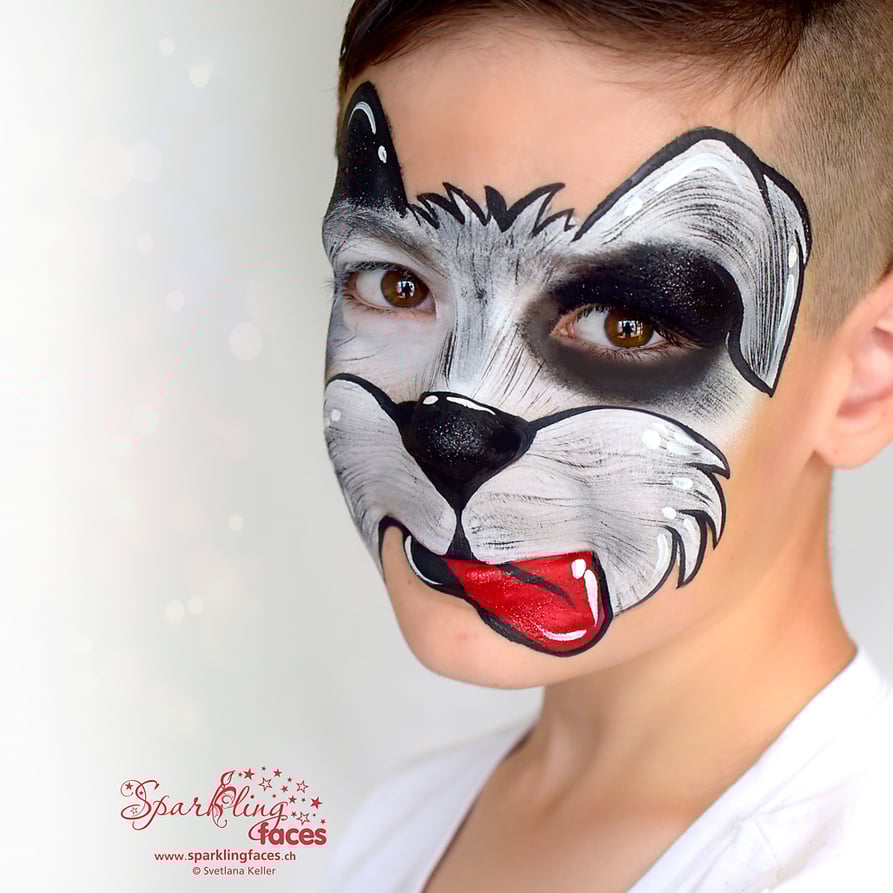 Kinderschminken_Vorlagen; Schminkfarben_kaufen_Schweiz; Kinderschminken_Kurse; Svetlana_Keller; Ballonmodellieren; Ballonmodellage; Airbrush_Tattoos; einfach; Hund