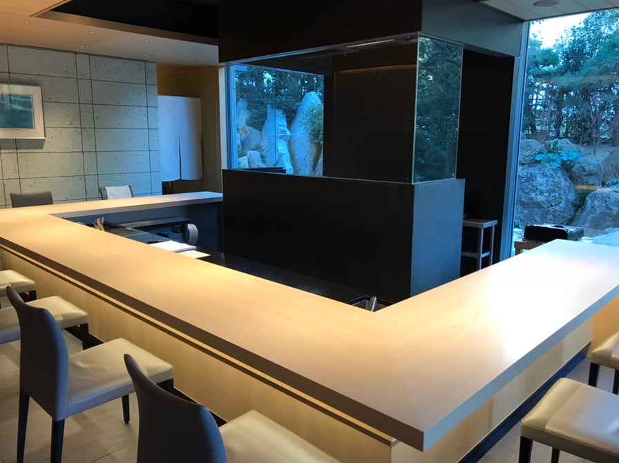 桧一枚板カウンター