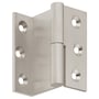 Möbel-Eckscharnier Kröpfung L - Messing matt vernickelt - Abbildung = Montage rechts