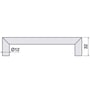 Möbelgriff Serie 9058 (Gehrungsgriff ø 12 mm) - Edelstahl