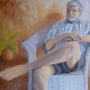 "Man in White Chair", oil on canvas, 36" x 48", 2013. NFS