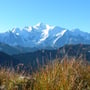 immer wieder lockt der Mont Blanc die Blicke auf sich