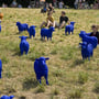"Blauschafe" des Duisburger Künstlers Rainer Bonk