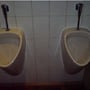 Tief unten und nah. Es existieren auch nur diese beiden Urinalen. Bei der Platzanzahl des Restaurants könnten also kleine Staus entstehen.