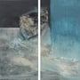 Zerrissen, Diptychon, zweimal 50 x 100 cm, Acryl-Mischtechnik