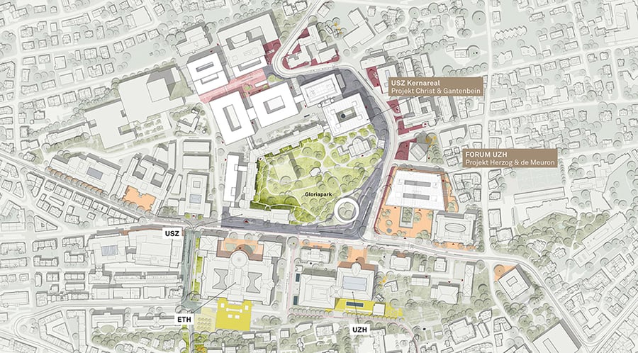 Hochschulgebiet Zürich Zentrum HGZZ Forum UZH USZ Kernareal TEC21 Andreas Kohne