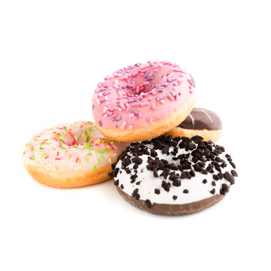 Sustainable packaging made of cardboard with barrier - murPACK® - the sustainable packaging solution from RATTPACK® - Box2Go unpacked: donuts very fresh.