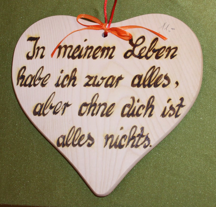 Ahorn Brett in Herzform 24 x 24 x 1,5mm