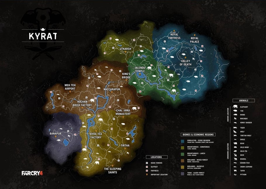 Carte de Far Cry 4.