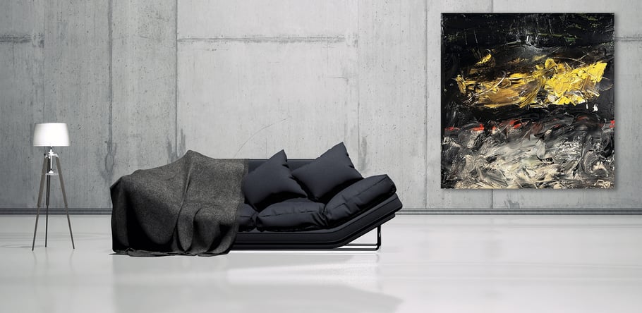 Noah Voute, Whispers of Gold, acrylics on canvas, 120x120 cm