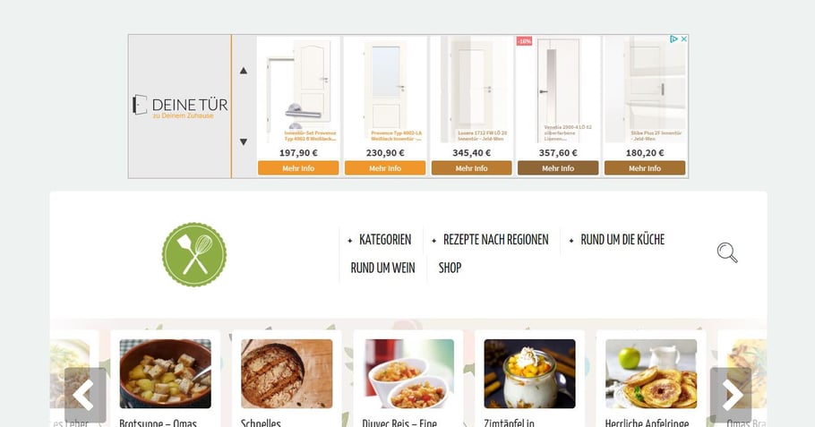 AdSense Anzeigen Beispiel Foodblog