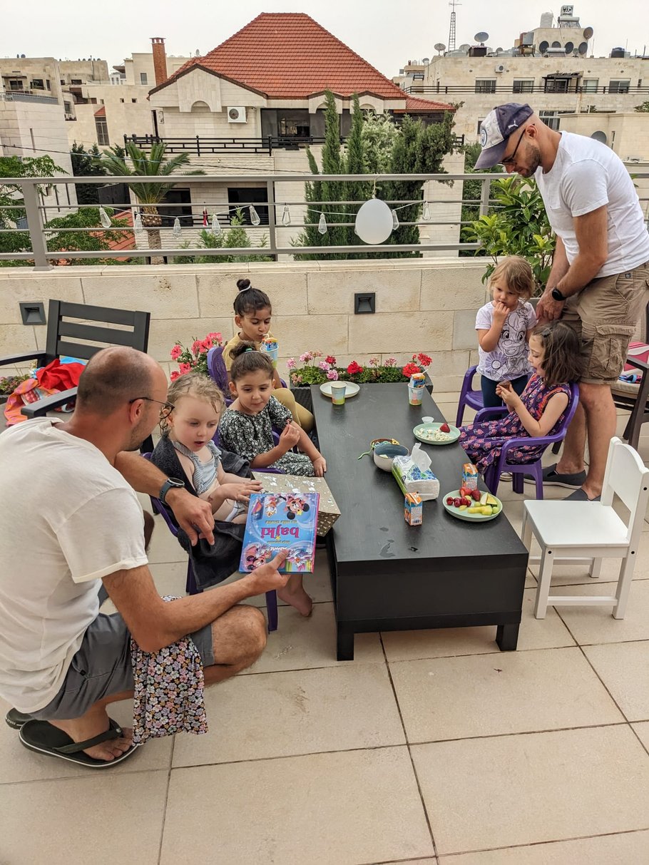 The kids have their own table 