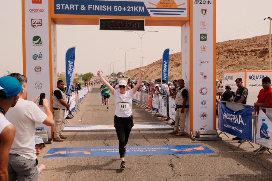 Did it! Running at the lowest point on earth