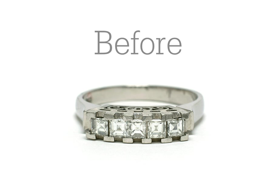 リフォーム前/Pt・ダイヤモンドの一文字リング