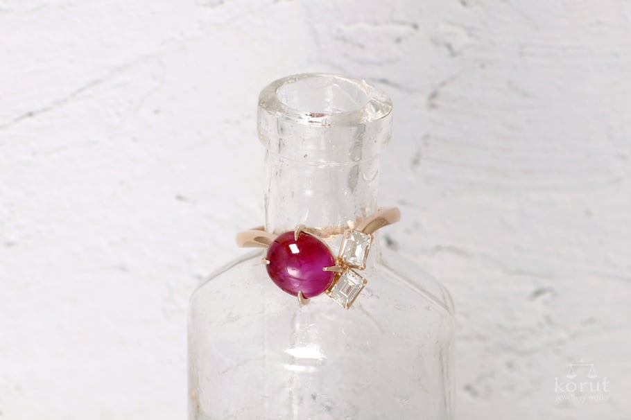 リフォーム後/K18ピンクゴールド、ルビー、ダイヤモンドの指輪