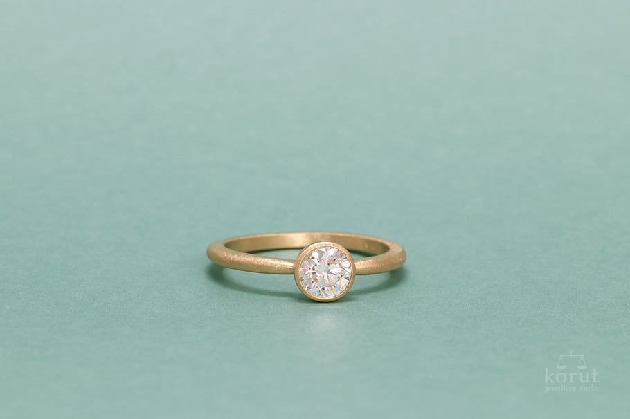 リフォーム後のリング/K18イエローゴールド、ベゼルセッティング