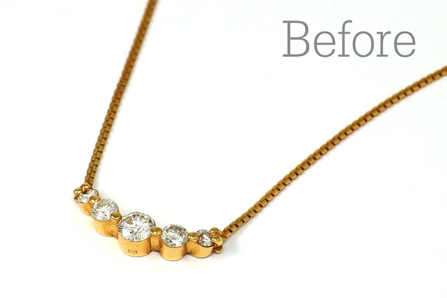 リフォーム前/K18ダイヤモンドネックレス