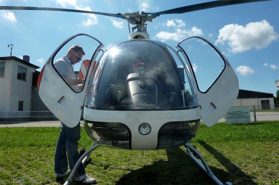 Flugvorbereitungen Helikopter