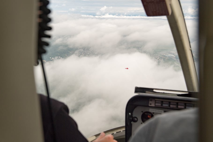 Anflug nach Wohlenschwil mit Inhaber Mario Lang