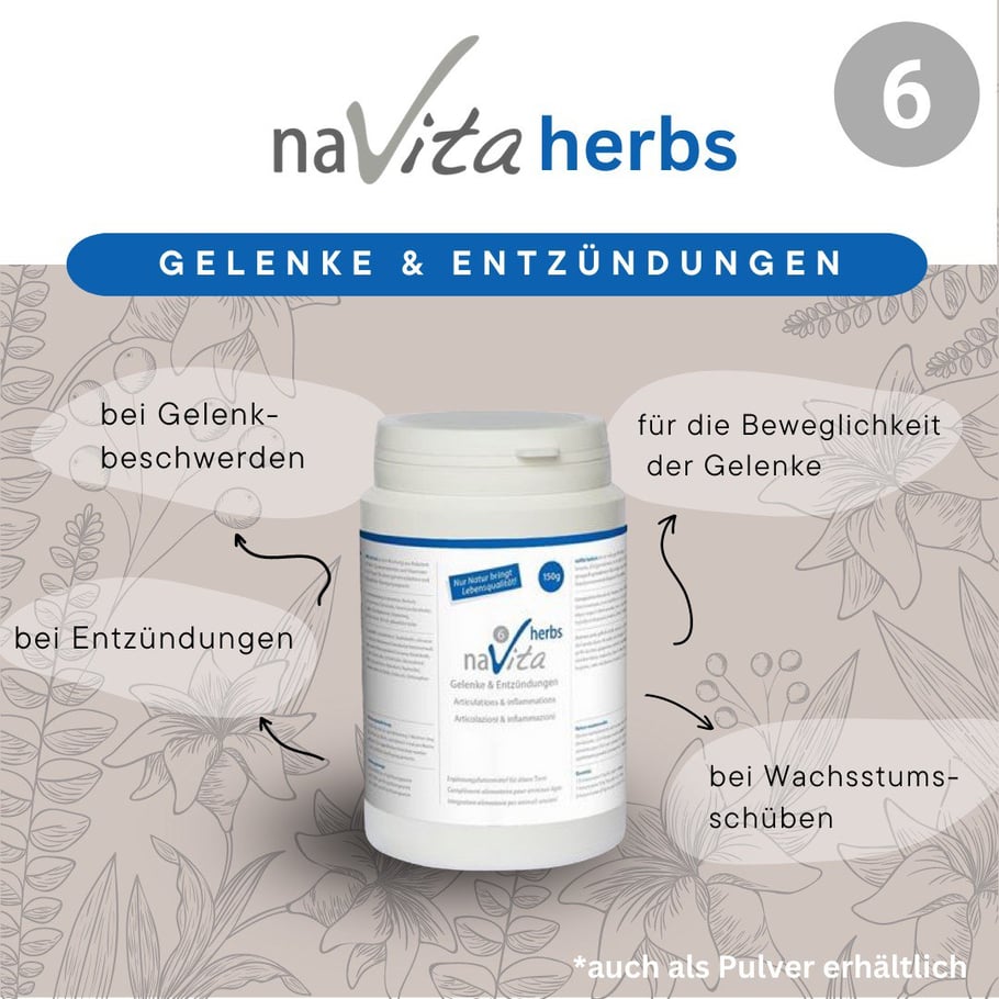 NaVita-herbs6, Gelenke & Entzündungen Hund | hundkatzeschmaus.ch