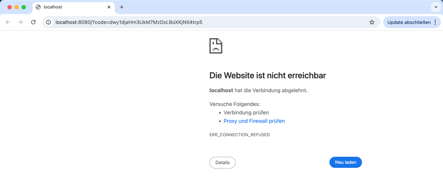 Receive code after authentication