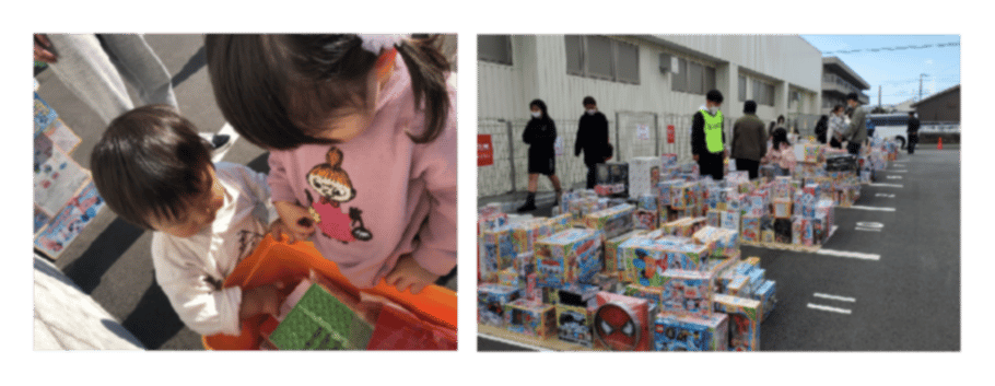 ▲ブロックおもちゃで遊ぶ従業員のお子様たち♪