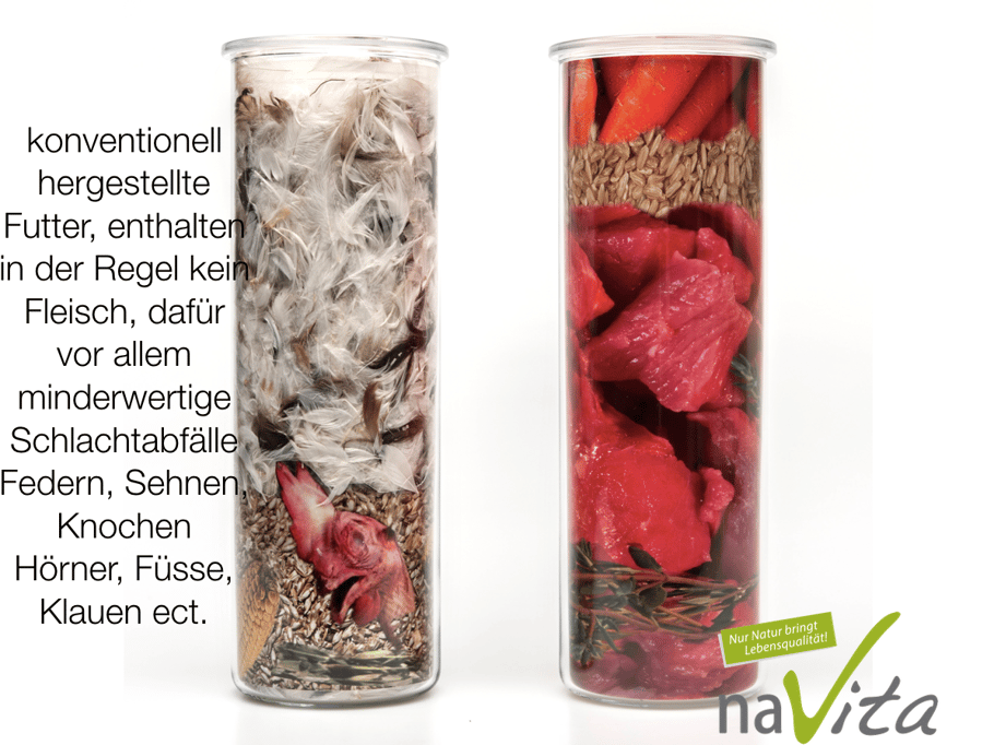 Konventionelles Futter vs Natürliches Futter | hundkatzeschmaus.ch