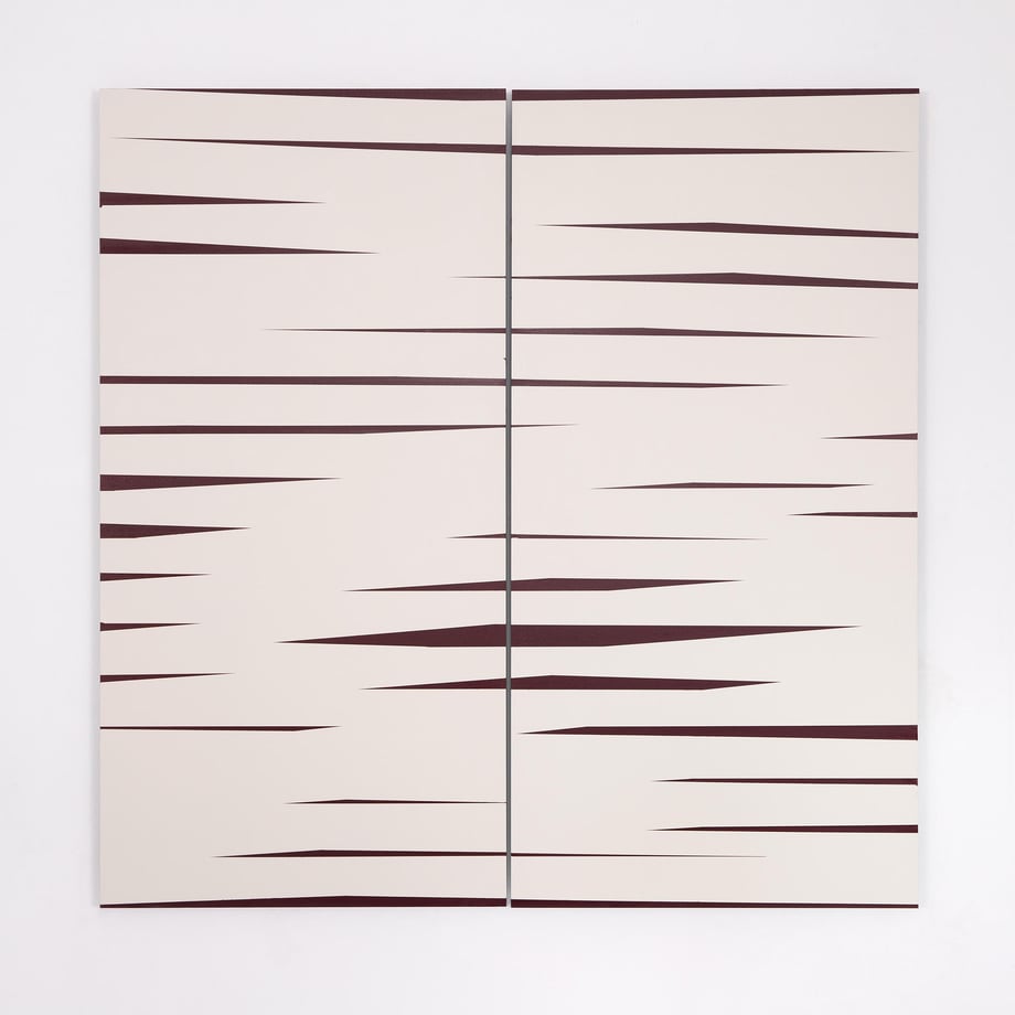 BARBARA HÖLLER, Driften 03, Acryl und Lack auf Aludibond, Diptychon, 2019, 100x100cm