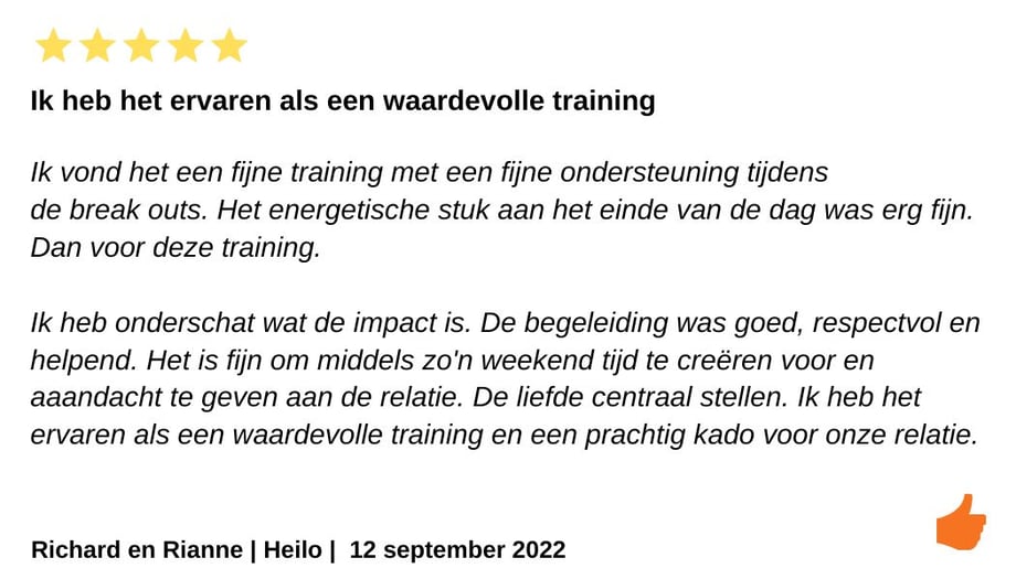 Relatieretraite Houd me vast weekend. Jeroen en Kim Kromwijk-Lub